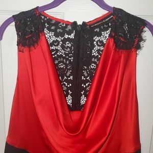 NY & Co, black and red lace backing dress (Gabrielle Union) ~ Size Large